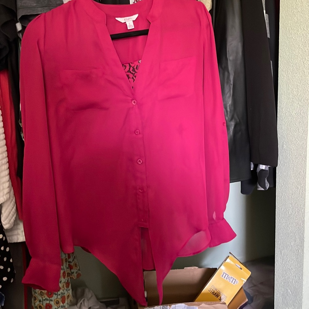 Cute Maroon Blouse with Tie In the Front